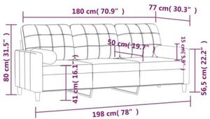 Sofa 3-osobowa z poduszkami, brÄ zowa, 180 cm, tkanina