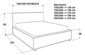 Łóżko 180x200 Tapicerowane Fenosa | Tkaniny i Kolory Do Wyboru