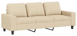 Sofa 3-osobowa, kremowa, 180 cm, tapicerowana tkaninÄ