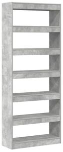 Szafka na książki z półką betonowy szary 80 x 30 x 198 cm