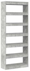 Szafka na książki z półką betonowy szary 80 x 30 x 198 cm