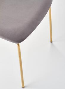 Krzesło tapicerowane Art Deco glamour GOLD K363 - popielaty