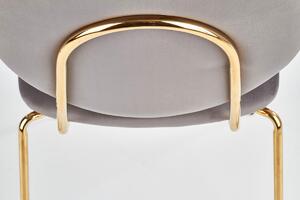 Krzesło tapicerowane Art Deco glamour GOLD K363 - popielaty