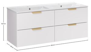 Zestaw mebli łazienkowych 120cm z umywalką Lava Aster White