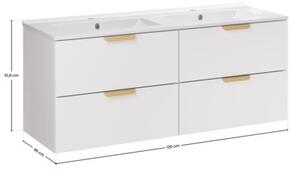 Zestaw mebli łazienkowych 120cm z umywalką Lava Aster White