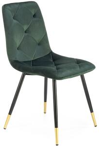 Tapicerowane krzesło z pikowaniem glamour K438 - zielony