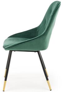 Stylowe pikowane krzesło z poduszką K437 - ciemny zielony