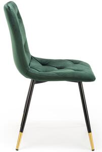 Tapicerowane krzesło z pikowaniem glamour K438 - zielony