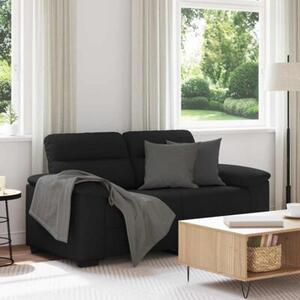 Sofa 2-osobowa czarna 160x81x84 cm tkanina