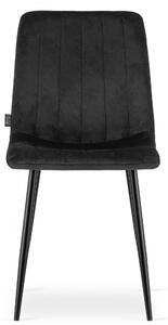 Czarne aksamitne krzesło kuchenne - Fernando 4X