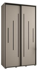 Szafa przesuwna wysoka Dakota 12 130, gł. 60 cm kaszmir + kaszmir + czarny