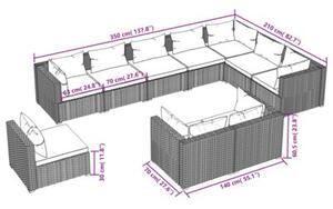 Zestaw Mebli Ogrodowych Komplet Wypoczynkowy Z Poduszkami 10-Częściowy Brązowy Rattan Na Taras Balkon Ogród