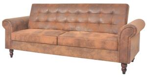 RozkÅadana sofa 2-os., z podÅokietnikami, sztuczny zamsz, brÄ z