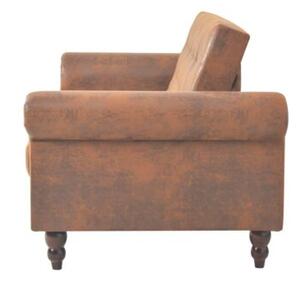 RozkÅadana sofa 2-os., z podÅokietnikami, sztuczny zamsz, brÄ z
