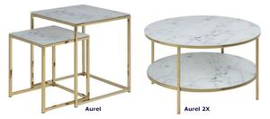 Elegancki okrągły stolik kawowy Aurel 2X - złoty