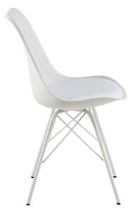 Nowoczesne krzesło tapicerowane Lindi - białe