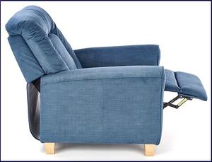 Tapicerowany rozkładany fotel wypoczynkowy Ervin - ciemnoniebieski