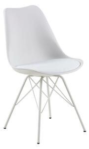 Białe nowoczesne krzesło tapicerowane - Lindi