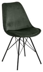 Tapicerowane krzesło welurowe Lindi 2X - zielone