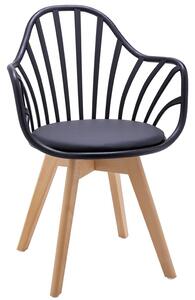 Krzesło patyczak w stylu retro modern czerń i buk - Baltin