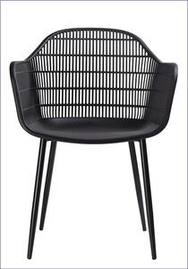 Krzesło ażurowe patyczak z oparciem Cesta - czarne