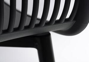 Krzesło ażurowe patyczak z oparciem Cesta - czarne