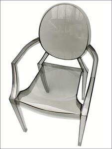 Krzesło w stylu louis ghost Esper - dymiony