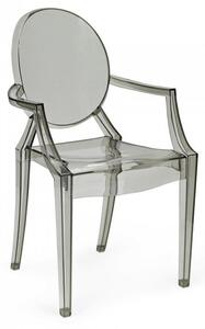 Krzesło w stylu louis ghost Esper - dymiony