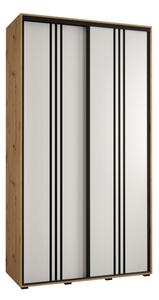 Szafa przesuwna wysoka Davos 6 130, gł. 45 cm artisan + biały + czarny