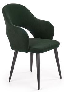 Welurowe krzesło typu ludwik Ofelio - ciemnozielone