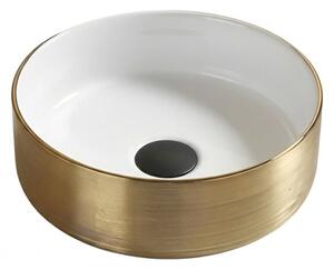 Umywalka nablatowa Corciano Aurelia Pure Gold Złoto-Biała 35 cm