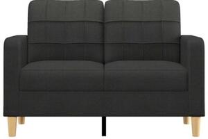 Sofa 2-osobowa, czarna, 120 cm, tapicerowana tkaninÄ