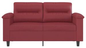 Sofa, 2-osobowa winna czerwieÅ, 120 cm, sztuczna skÃ³ra