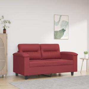 Sofa, 2-osobowa winna czerwieÅ, 120 cm, sztuczna skÃ³ra