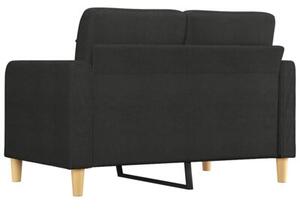 Sofa 2-osobowa, czarna, 120 cm, tapicerowana tkaninÄ