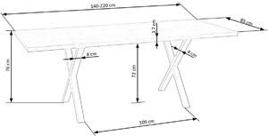 Industrialny stół rozkładany Berkel 3X 140 XL - dąb