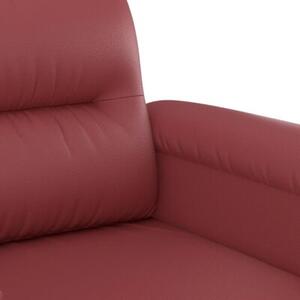 Sofa, 2-osobowa winna czerwieÅ, 120 cm, sztuczna skÃ³ra