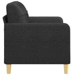 Sofa 2-osobowa, czarna, 120 cm, tapicerowana tkaninÄ