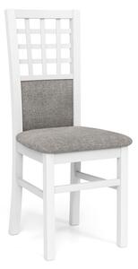 Białe tapicerowane krzesło drewniane - Eddie