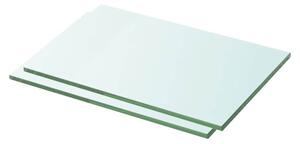 Półki, 2 szt., panel z przezroczystego szkła, 30 x 15 cm