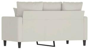 Sofa 2-osobowa, kremowy, 120 cm, tapicerowana aksamitem