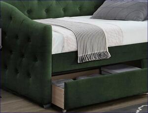 Pojedyncze łóżko z szufladami Orin - zielone