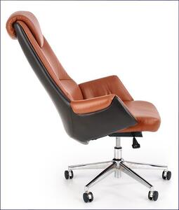 Elegancki brązowy fotel obrotowy Kazar