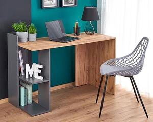 Skandynawskie biurko komputerowe Multo - dąb wotan + antracyt
