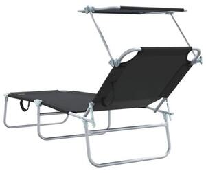 Leżak 2 szt. czarny 58 x 188 x 77cm poliester