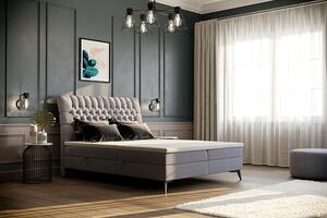 Pojedyncze łóżko kontynentalne Cremona na nóżkach 90x200 - 58 kolorów