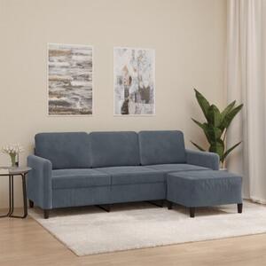 Sofa 3-osobowa z podnÃ³Å¼kiem, ciemnoszary, 180 cm, aksamit