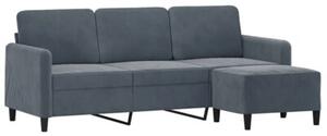 Sofa 3-osobowa z podnÃ³Å¼kiem, ciemnoszary, 180 cm, aksamit