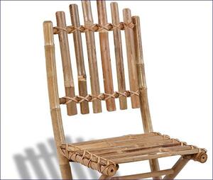 Składane krzesła bambusowe Javal - 4 szt
