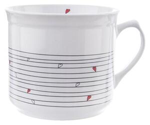 Kubek z woreczkiem ceramiczny biały SERCE 650 ml